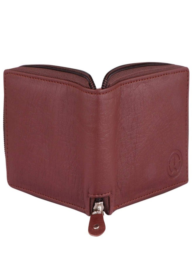 TnW Small Women's Wallet -PU Leather Multi Wallets | Credit Card Holder | Coin Purse Zipper -Small Secure Card Case/Gift Wallet for Women (Brown) - Image 3